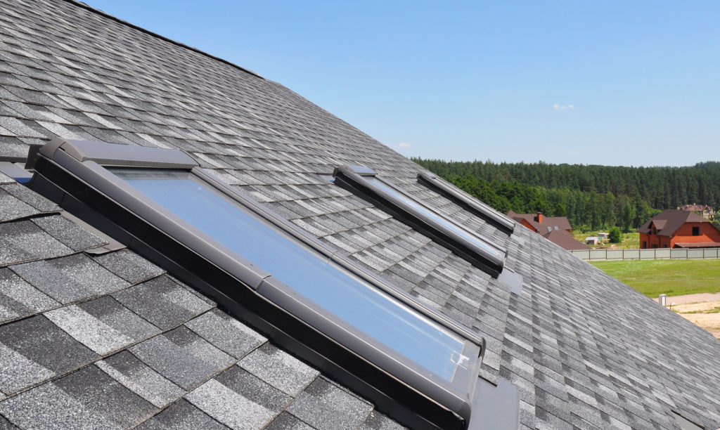 roof with 3 skylights