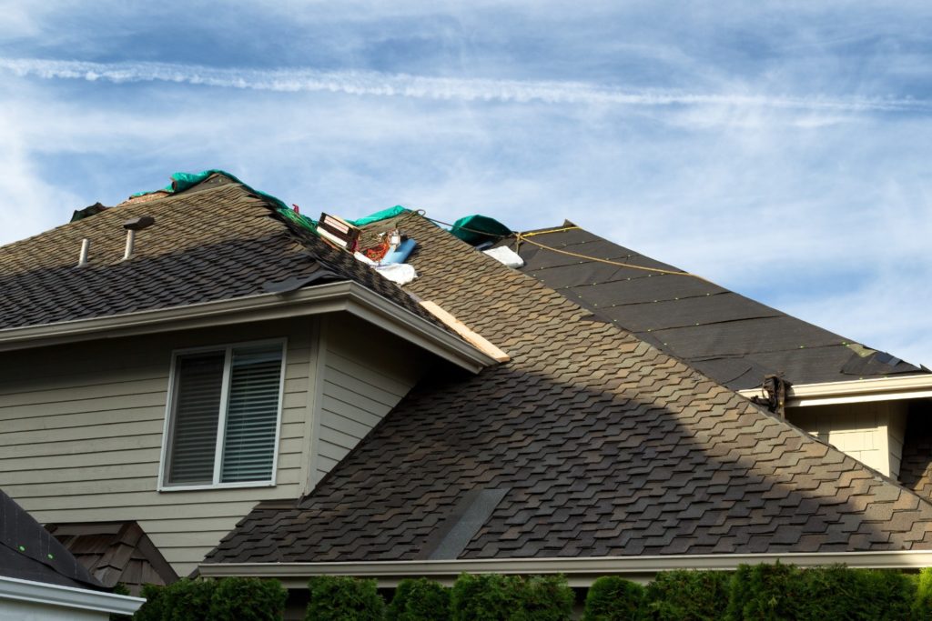 Roof being fixed